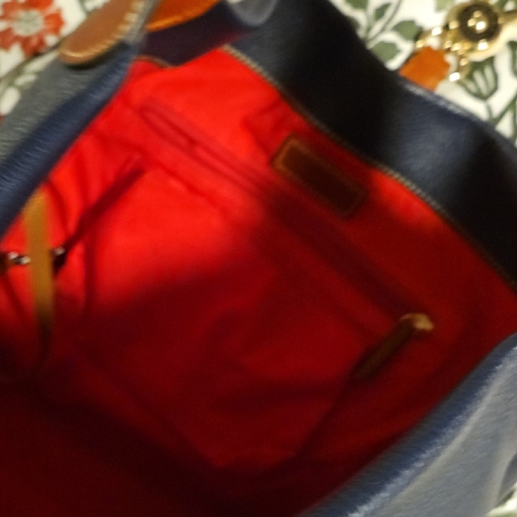 Dooney & Bourke Navy and Tan Hobo Bag - Picture 6 of 11